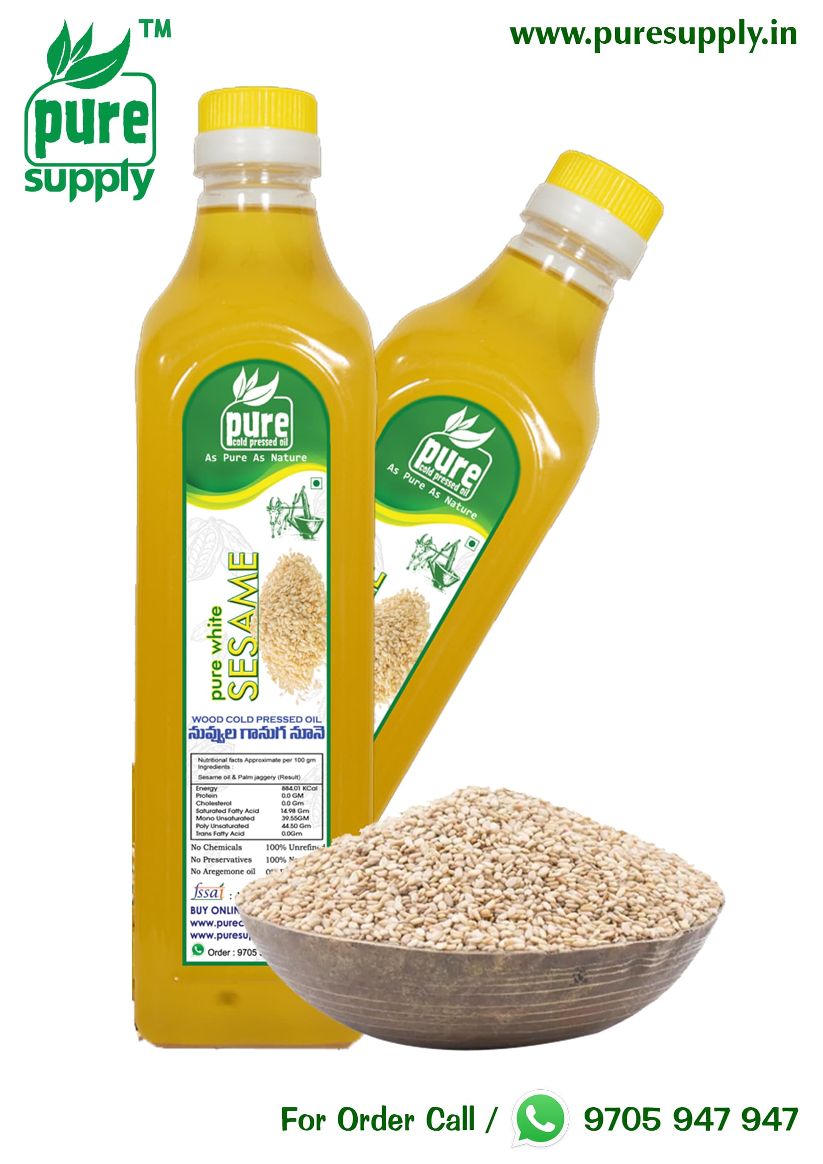 White Sesame Cold Press Oil - COLD PRESS OILS