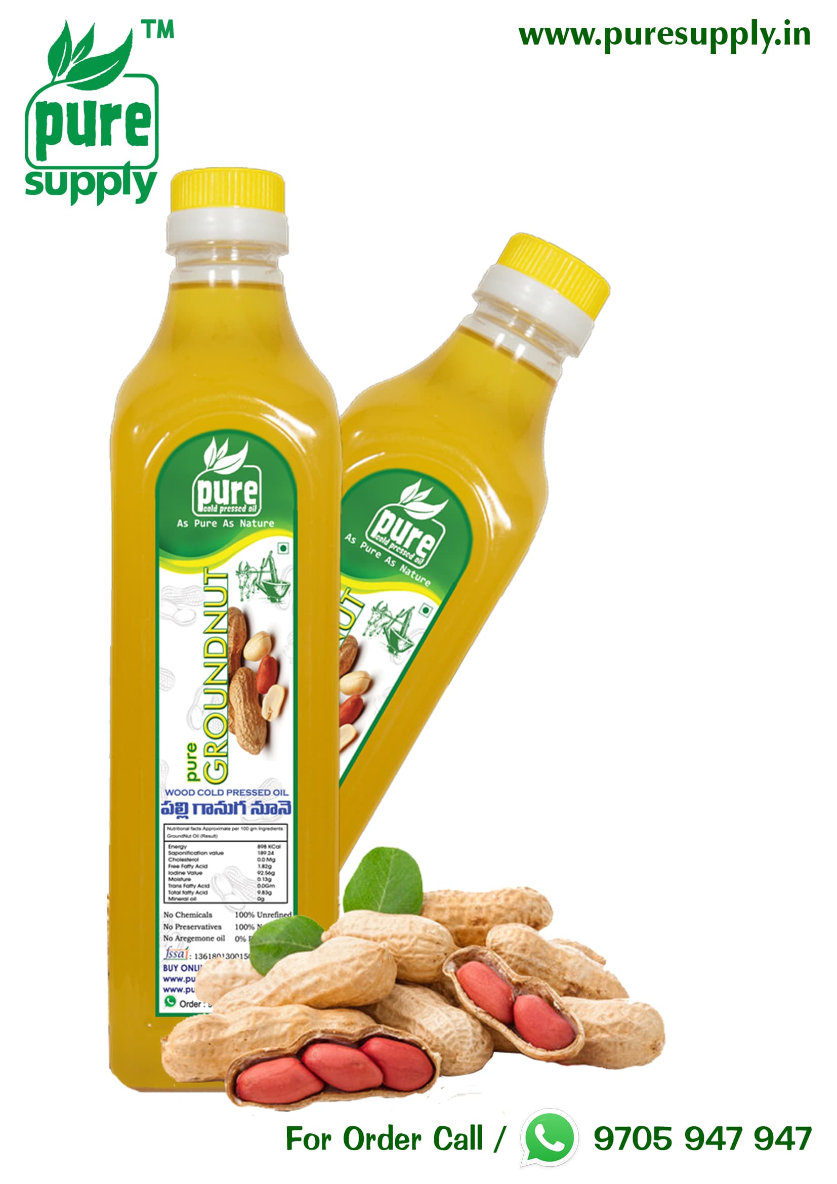 Ground Nut Cold Press Oil — wood pressed organic product