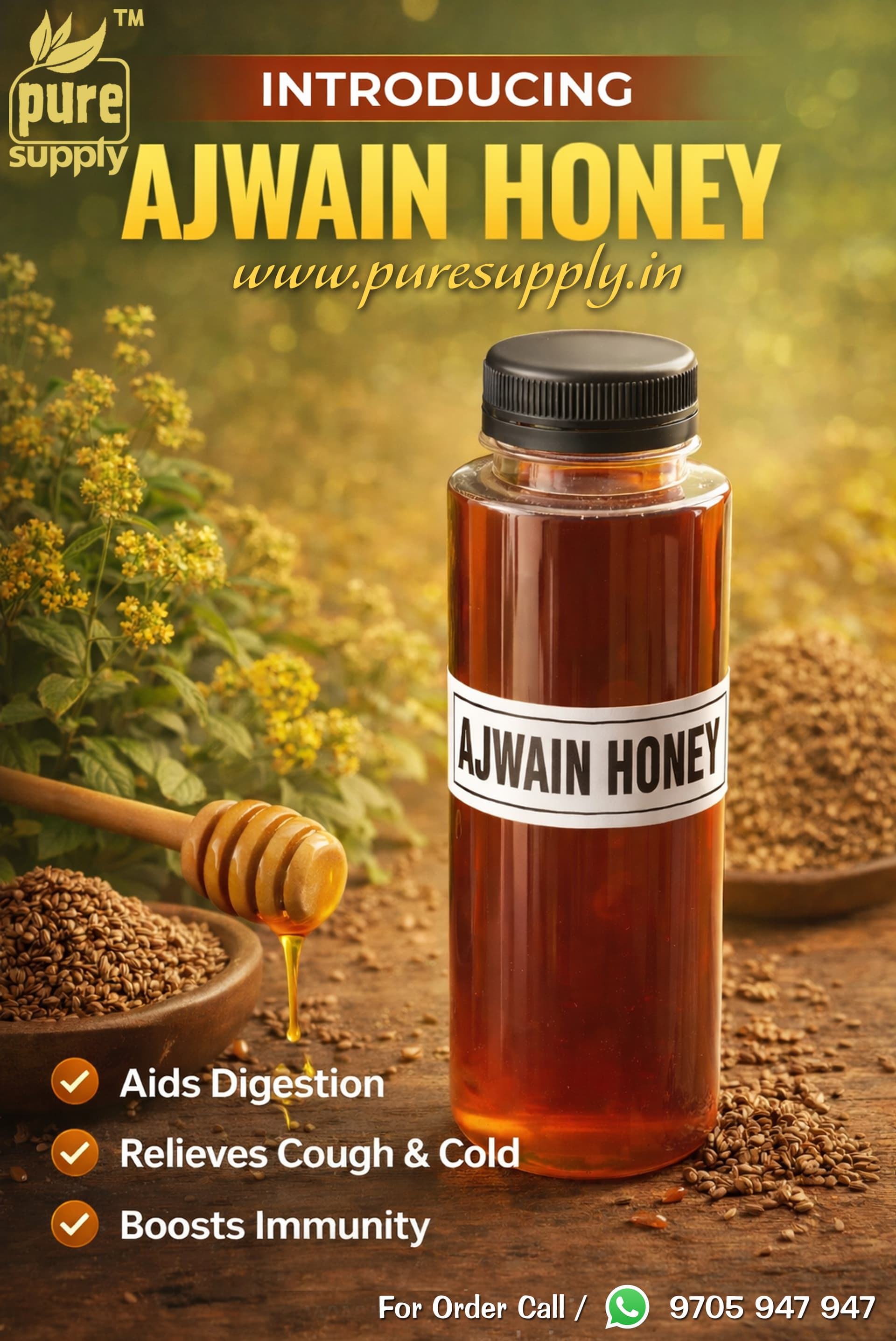 Ajwain Honey — wood pressed organic product