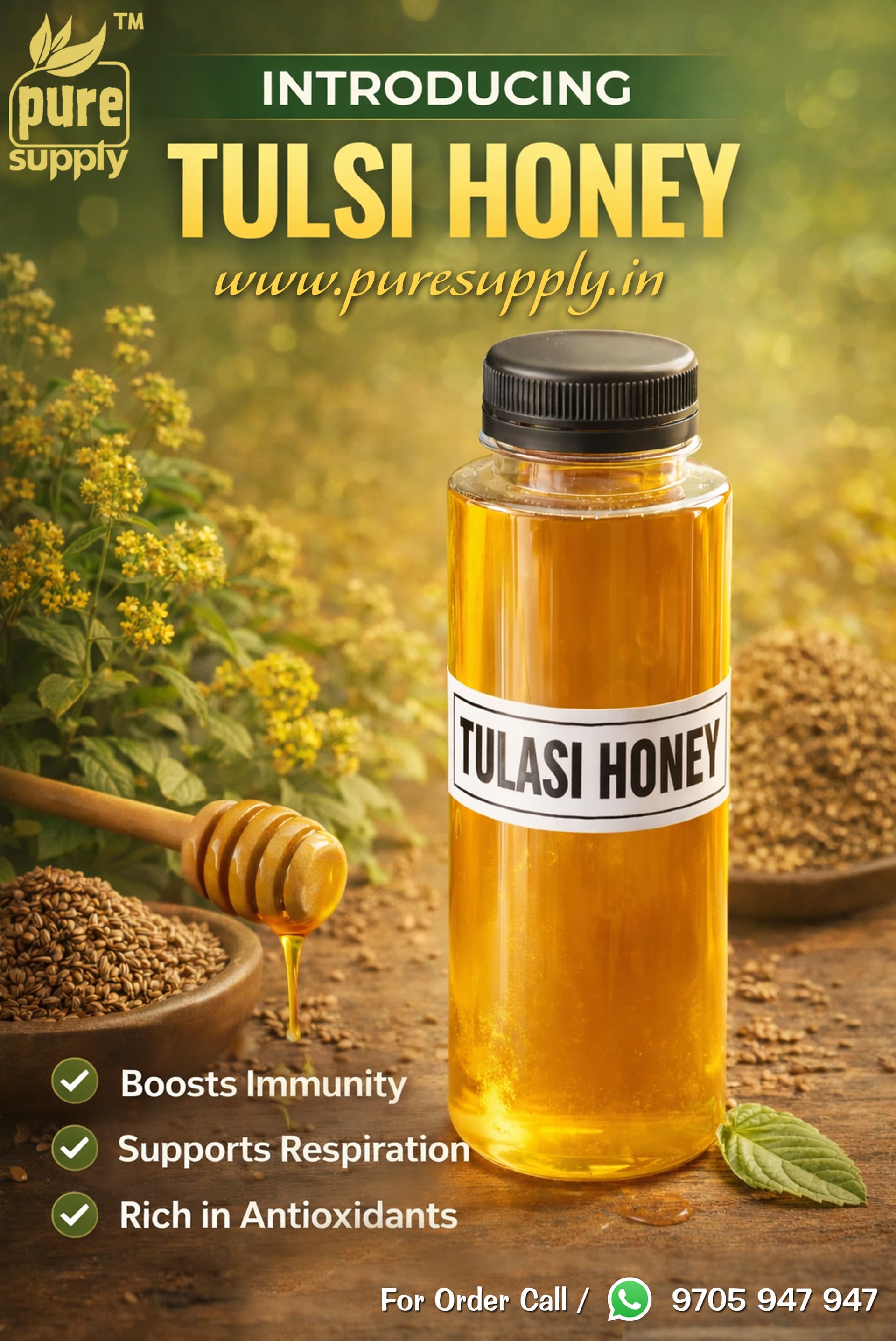 Tulsi Honey — wood pressed organic product